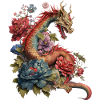 Dragon avec des fleurs