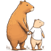 Capybara mom and child