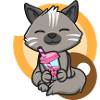 Katze und Bubble Tea