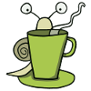 Kaffeetasse und Schnecke