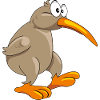 Pensive funny kiwi bird