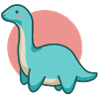 Cute dinosaur with a long neck, Brontosaurus