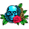 Skulls 'n' Roses - Blue Skull