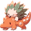 Cute hedgehog riding dino