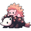 Cute hedgehog riding dino