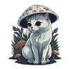 Trippy Mushroom Cat