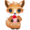 Niedlicher Fuchs mit Eis