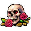 8Bit Skull - Red eyes