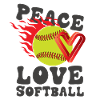 Girls Peace Love Softball