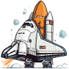 Playful Cartoon Space Shuttle