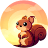 Squirrel Round Sunset Design
