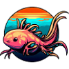 Cute Axolotl Design Sunset Sunset