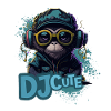 DJ cute - monkey in headphones