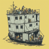 Banksy-inspiriertes DIY-5-See-Container-Stadtdesign