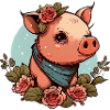 Schwein mit Bandana