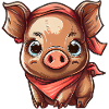 Schwein mit Bandana