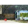 Red elephant on playground
