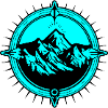 Symbole de voyage Compass Mountains