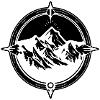 Symbole de voyage Compass Mountains