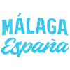 Málaga España Blue Script Design