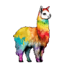 Alpaca Llama Rainbow Graffiti Style