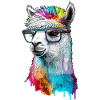 Alpaca Llama Head Nerd Glasses