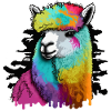 Alpaca Llama Head Rainbow Urban