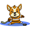 Dog Hockey Player