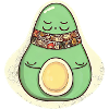 Meditating Avocado Hippie Relaxation