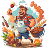 Maître du grill heureux