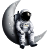Astronaut in the crescent moon