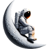 Astronaut in the crescent moon