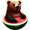 Bear in a watermelon