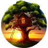 Treehouse at sunset