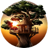 Treehouse at sunset