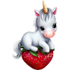 Einhorn auf Erdbeere
