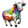 Cow Drawing Rainbow