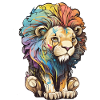 Lion Abstract Drawing