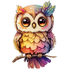 Hibou coloré Animal Oiseau Aigle Hibou Nuit Enfant Bébé Pyjamas