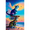 Katzen am Strand