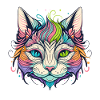 Rainbow Cat Portrait
