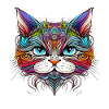 Rainbow Cat Portrait