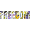 Freedom text in bloom