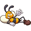 Laying Cartoon Bee