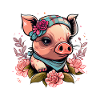 Piglet with bandana