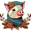 Piglet with bandana