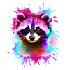 Waschbär Bunt