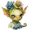 Cute alien with flowers