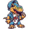 Dinosaur with streetwear style