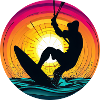 Kitesurfer Sunset Kiting